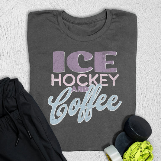 Ice Hockey and Coffee T-Shirt Asphalt / S T-Shirt