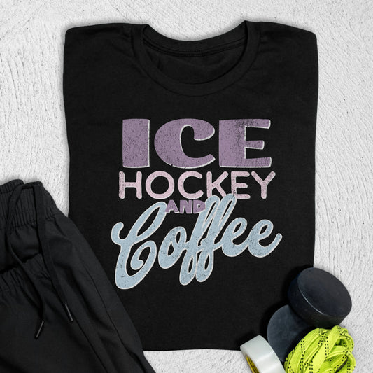 Ice Hockey and Coffee T-Shirt Black / S T-Shirt