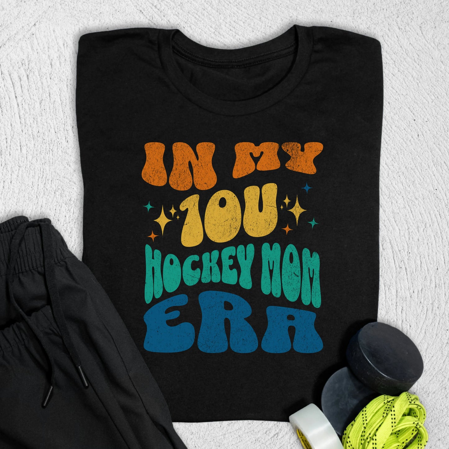 In My 10u Hockey Mom Era Black / S T-Shirt