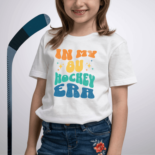In My 8u Hockey Era T-Shirt White / S Kids clothes