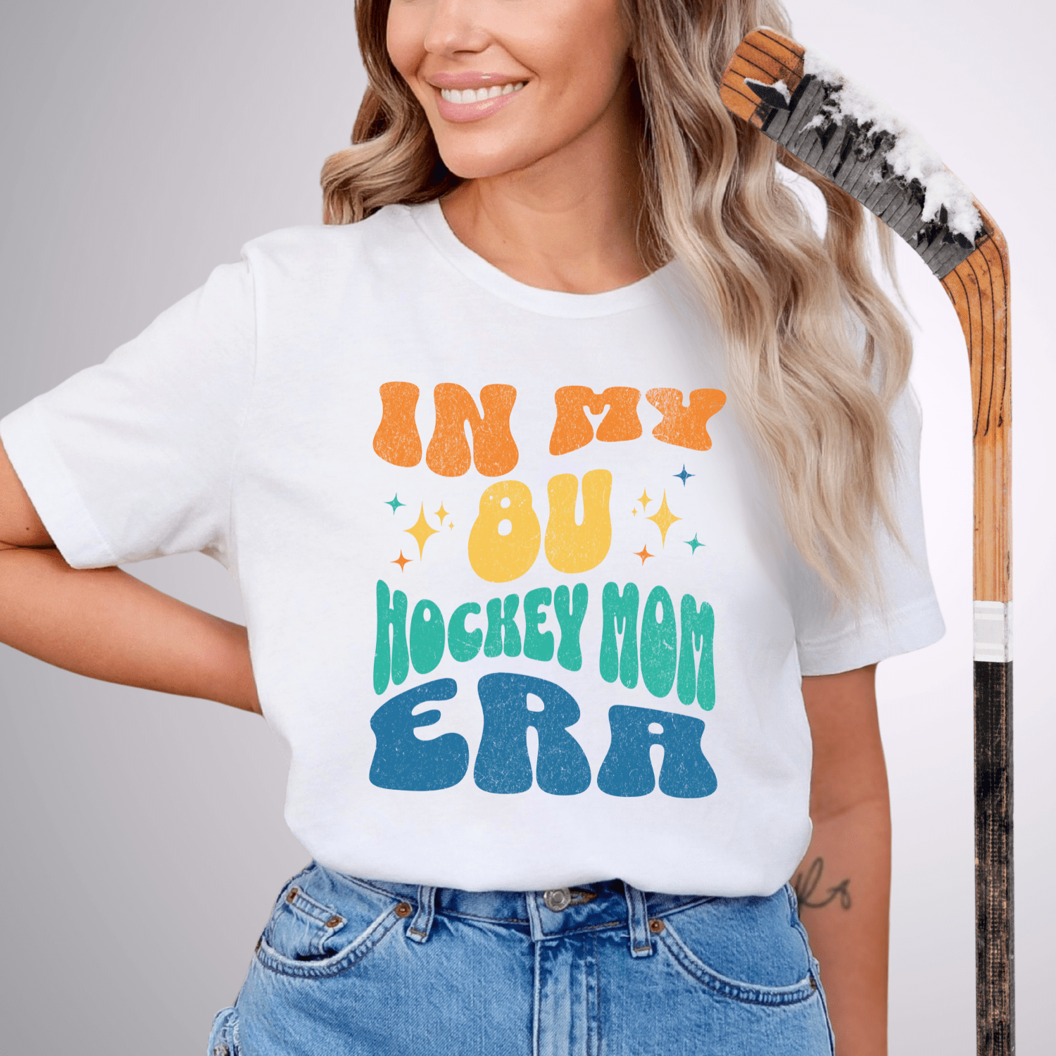 In My 8u Hockey Mom Era T-Shirt White / S T-Shirt