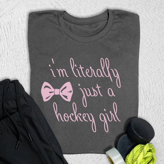 Just a Hockey Girl T-Shirt S / Asphalt T-Shirt