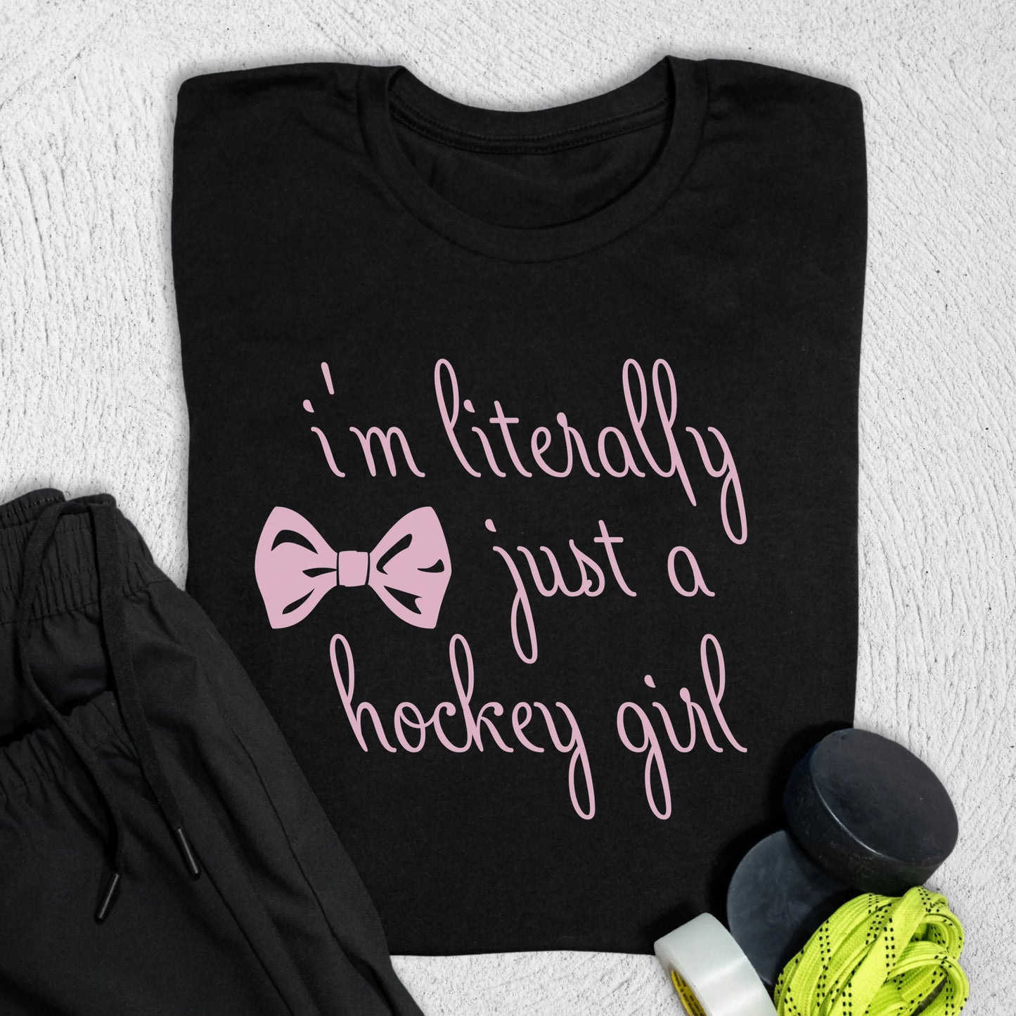 Just a Hockey Girl T-Shirt S / Black T-Shirt
