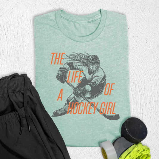Life of a Hockey Girl T-Shirt S / Heather Mint T-Shirt
