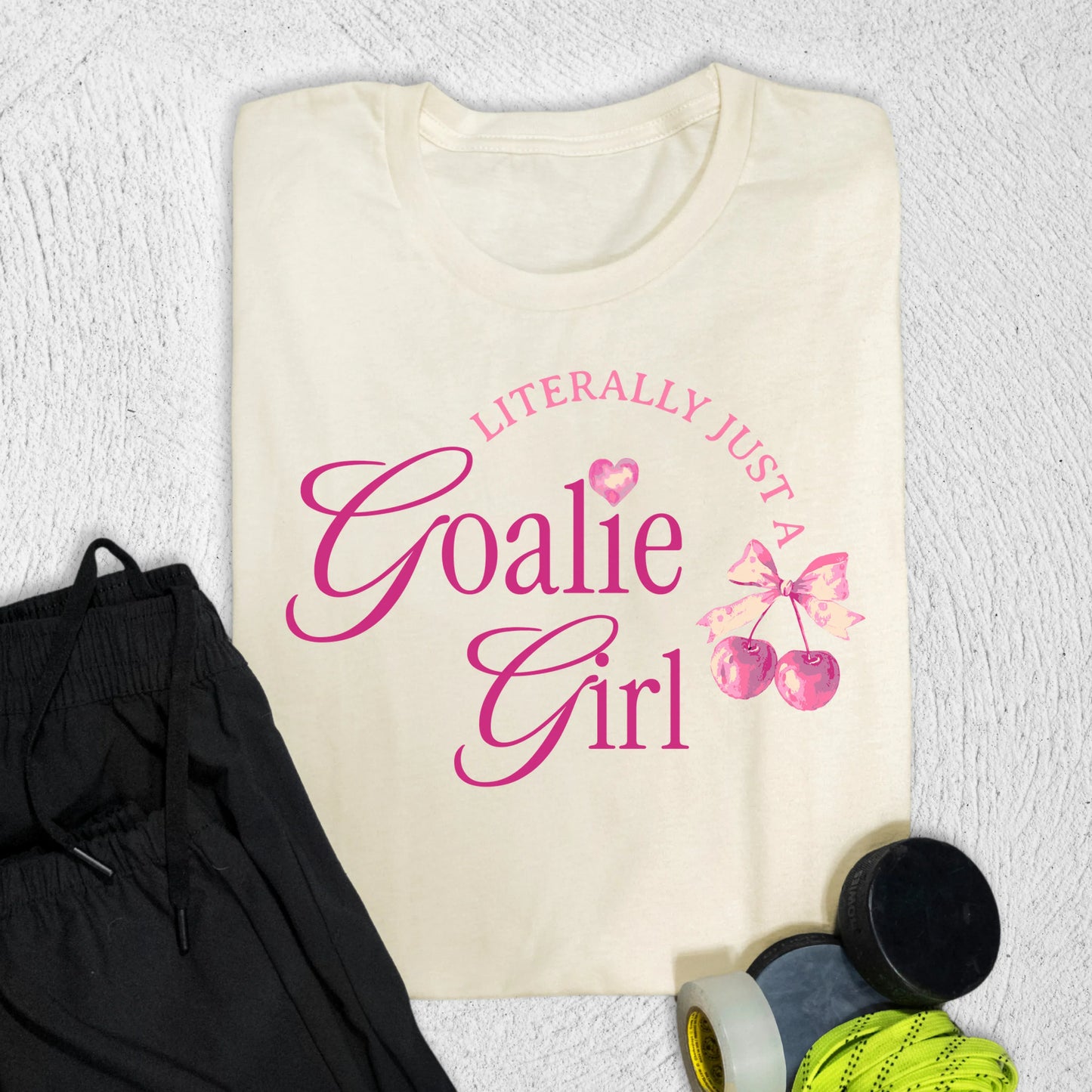 Literally Goalie Girl T-Shirt Natural / S T-Shirt