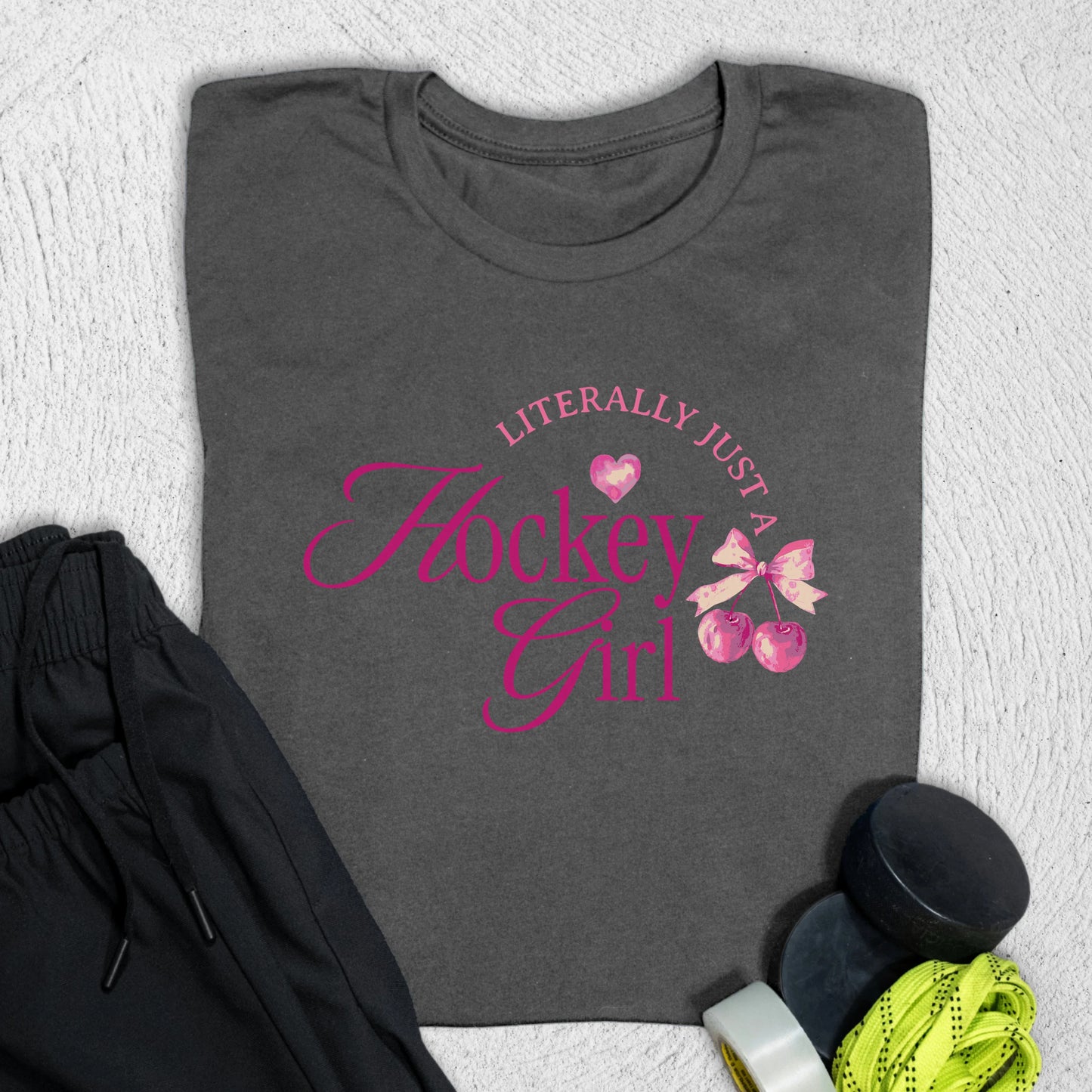 Literally Hockey Girl T-Shirt Asphalt / S T-Shirt
