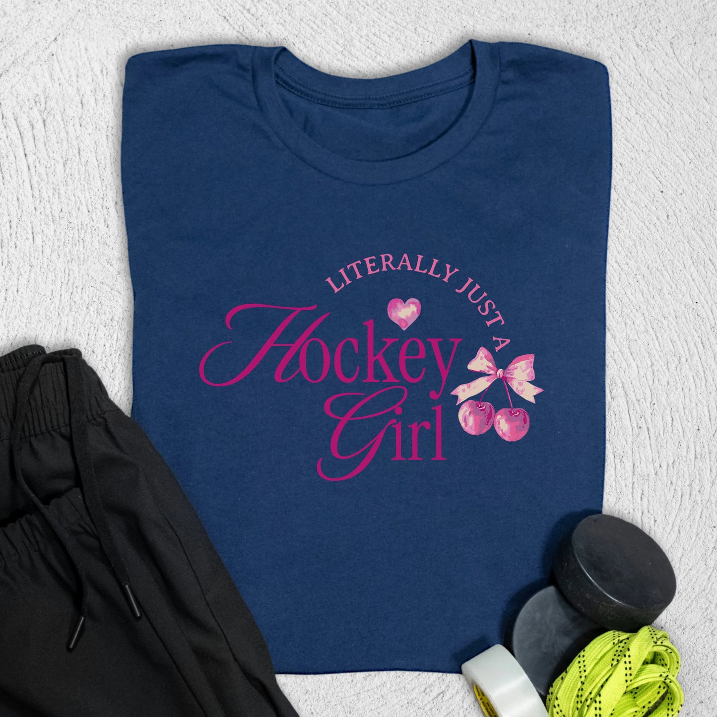 Literally Hockey Girl T-Shirt Navy / S T-Shirt