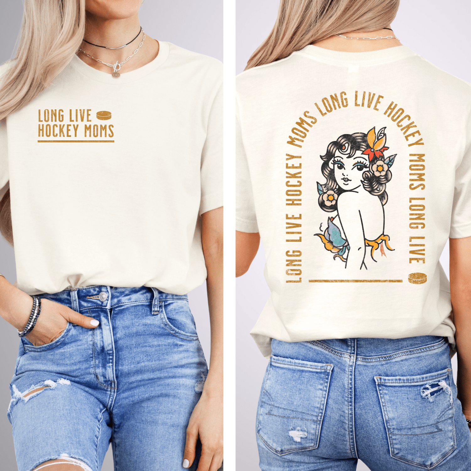 Long Live Hockey Moms T-Shirt Natural / S T-Shirt