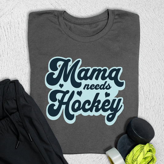 Mama Needs Hockey T-Shirt S / Asphalt T-Shirt