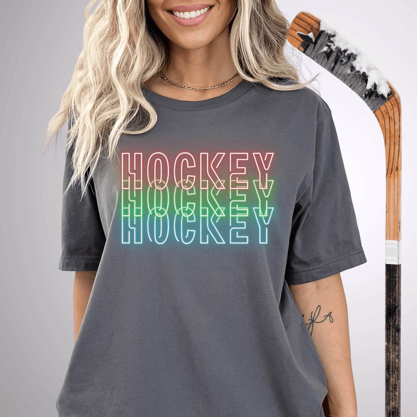 Neon Hockey T-Shirt Asphalt / S T-Shirt