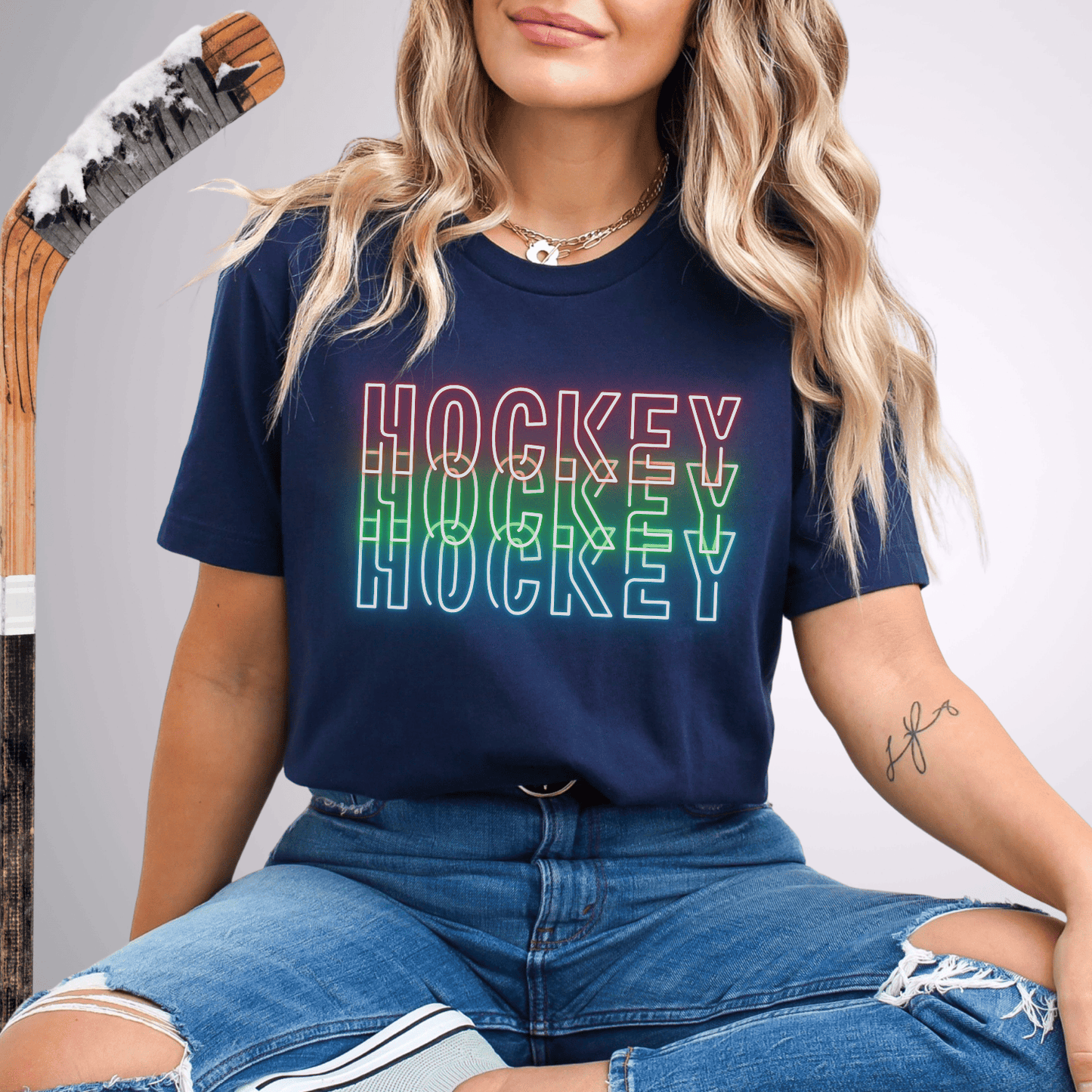 Neon Hockey T-Shirt Navy / S T-Shirt