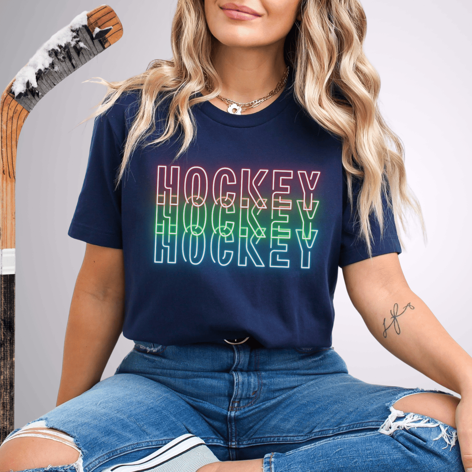 Neon Hockey T-Shirt Navy / S T-Shirt