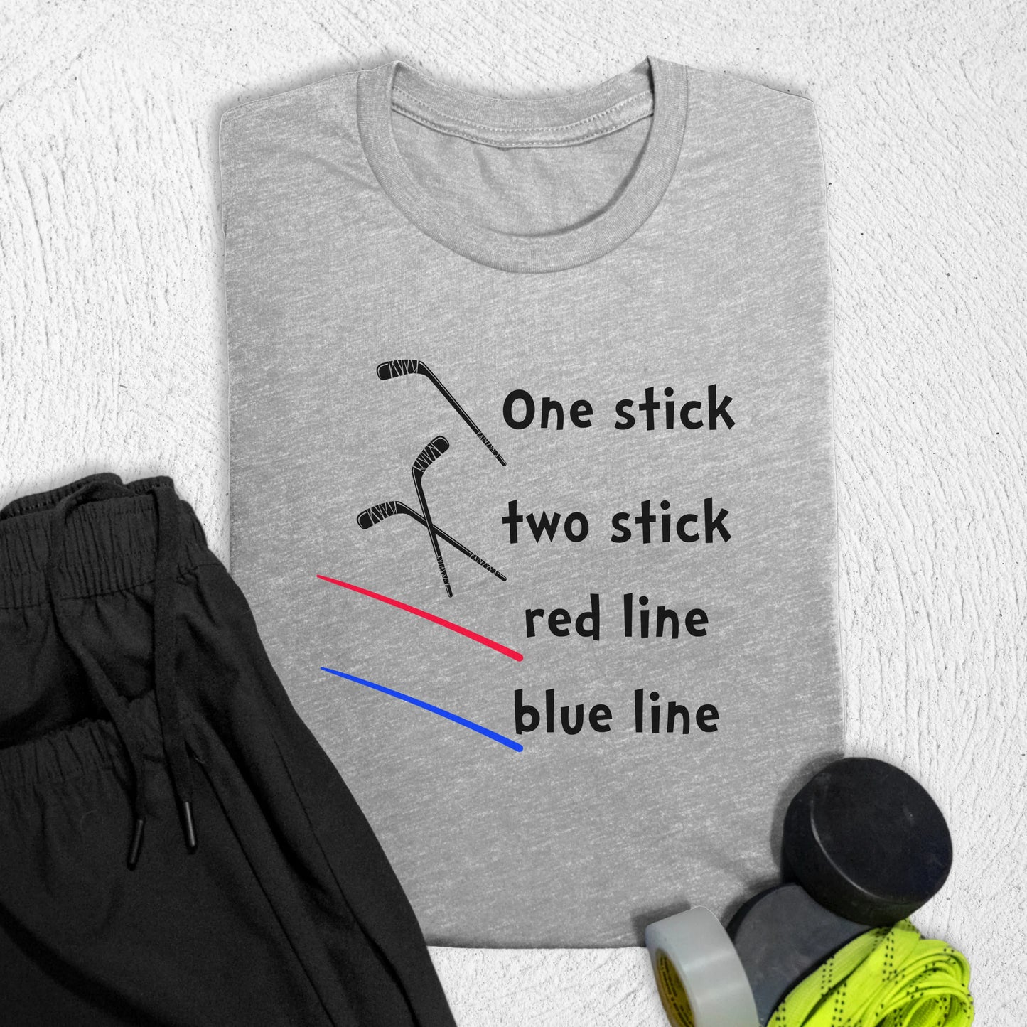 One Stick Two Stick T-Shirt Athletic Heather / S T-Shirt