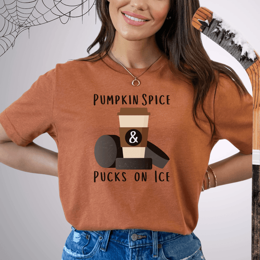 Pumpkin Spice & Pucks on Ice T-Shirt Autumn / S T-Shirt