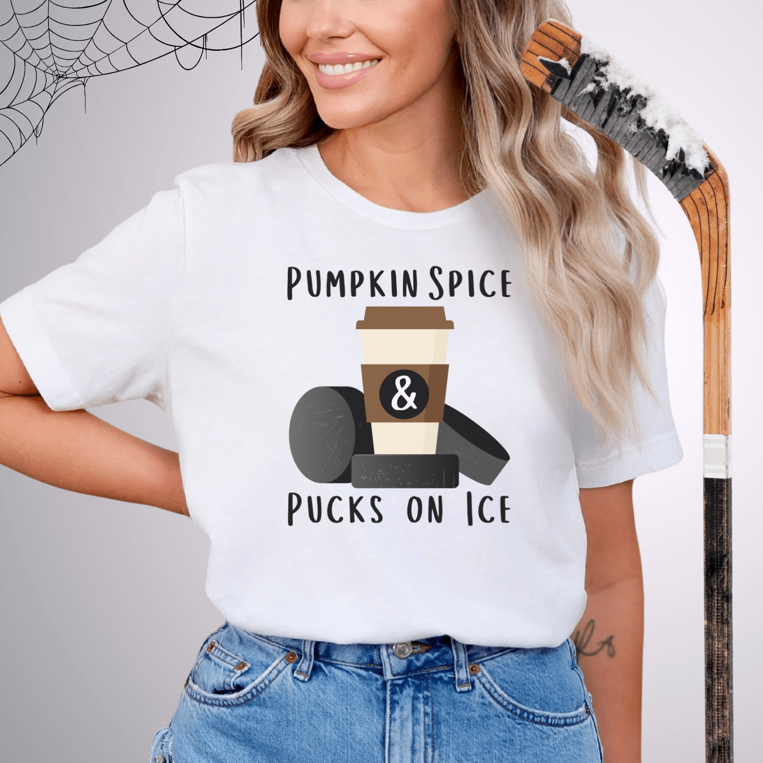 Pumpkin Spice & Pucks on Ice T-Shirt White / S T-Shirt