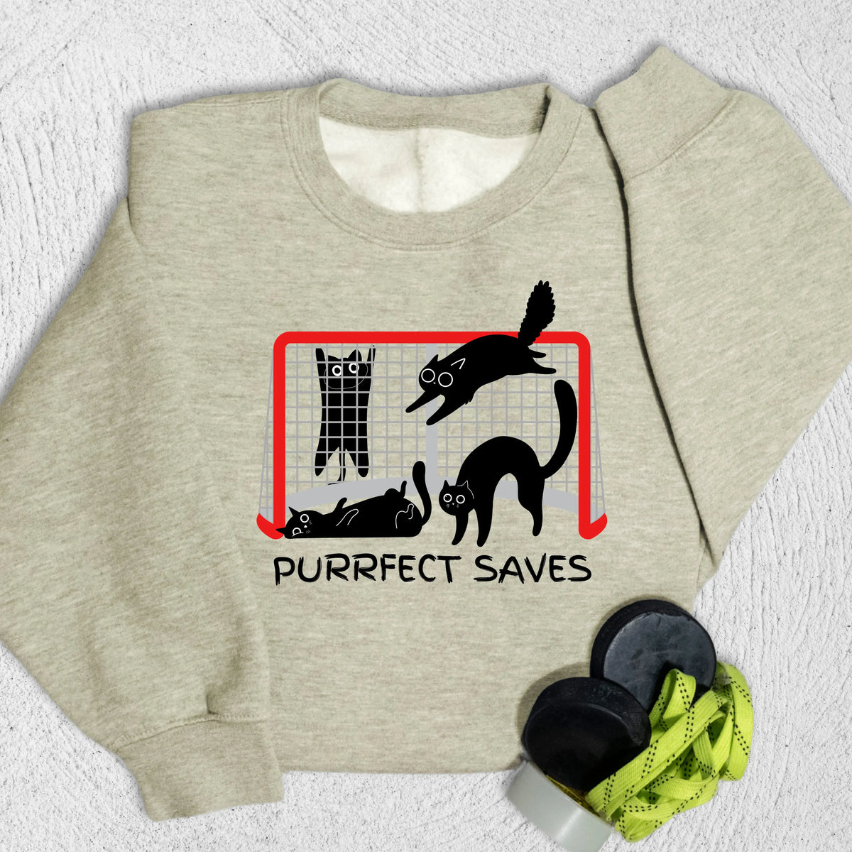 Purrfect Saves Sweatshirt Oatmeal Heather / M Sweatshirt