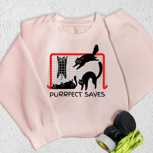 Purrfect Saves Sweatshirt Pale Pink / M Sweatshirt