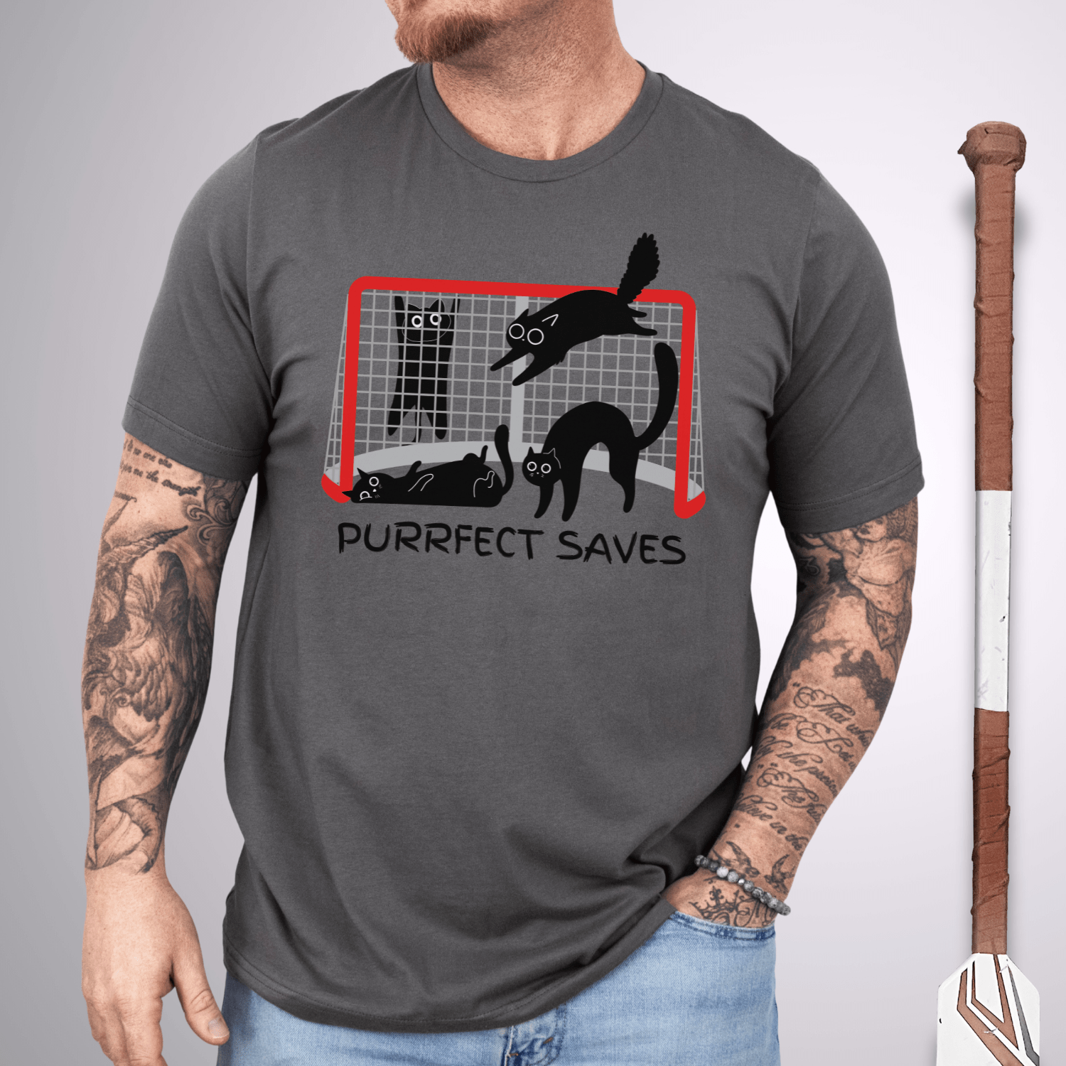 Purrfect Saves T-Shirt Asphalt / S T-Shirt