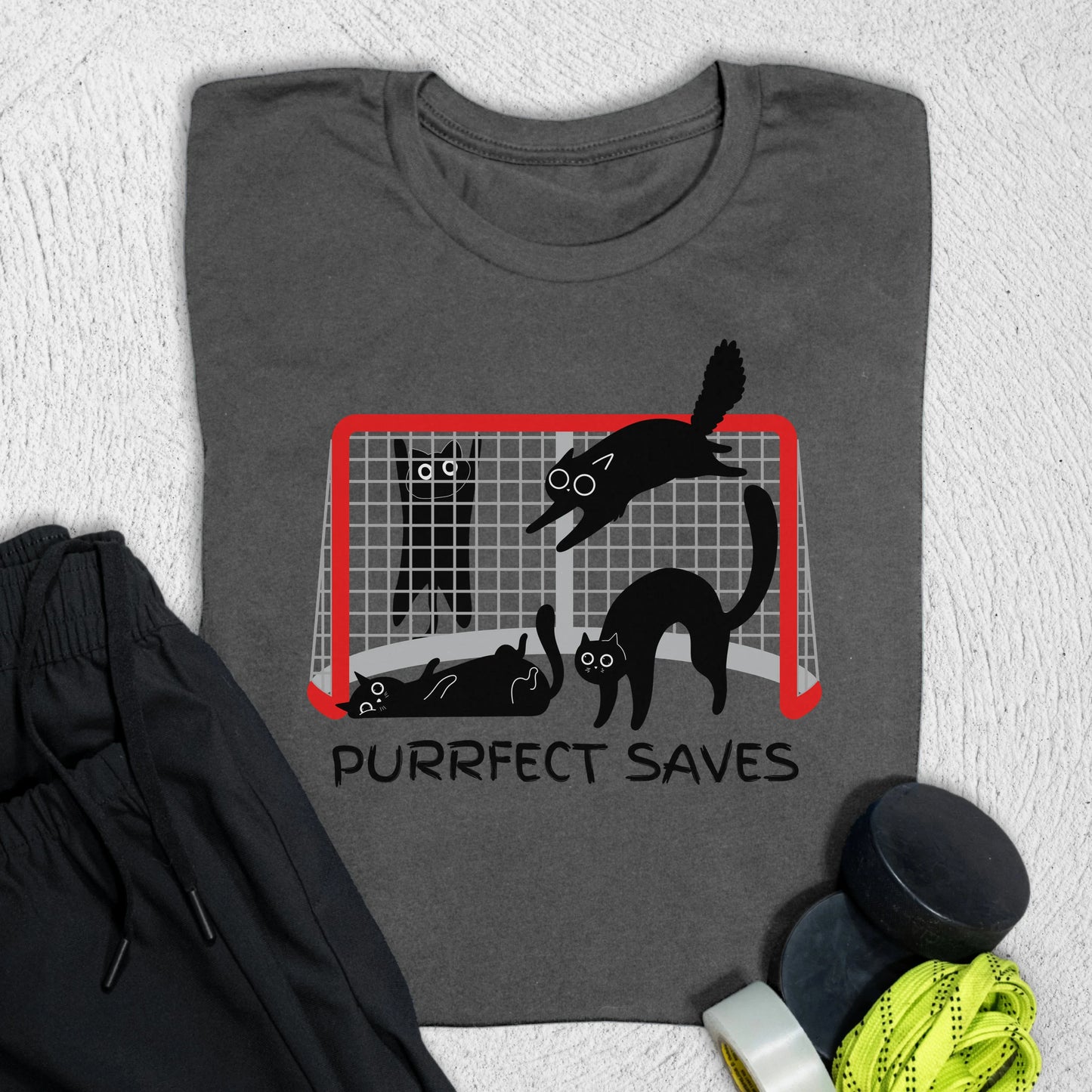 Purrfect Saves T-Shirt Asphalt / S T-Shirt