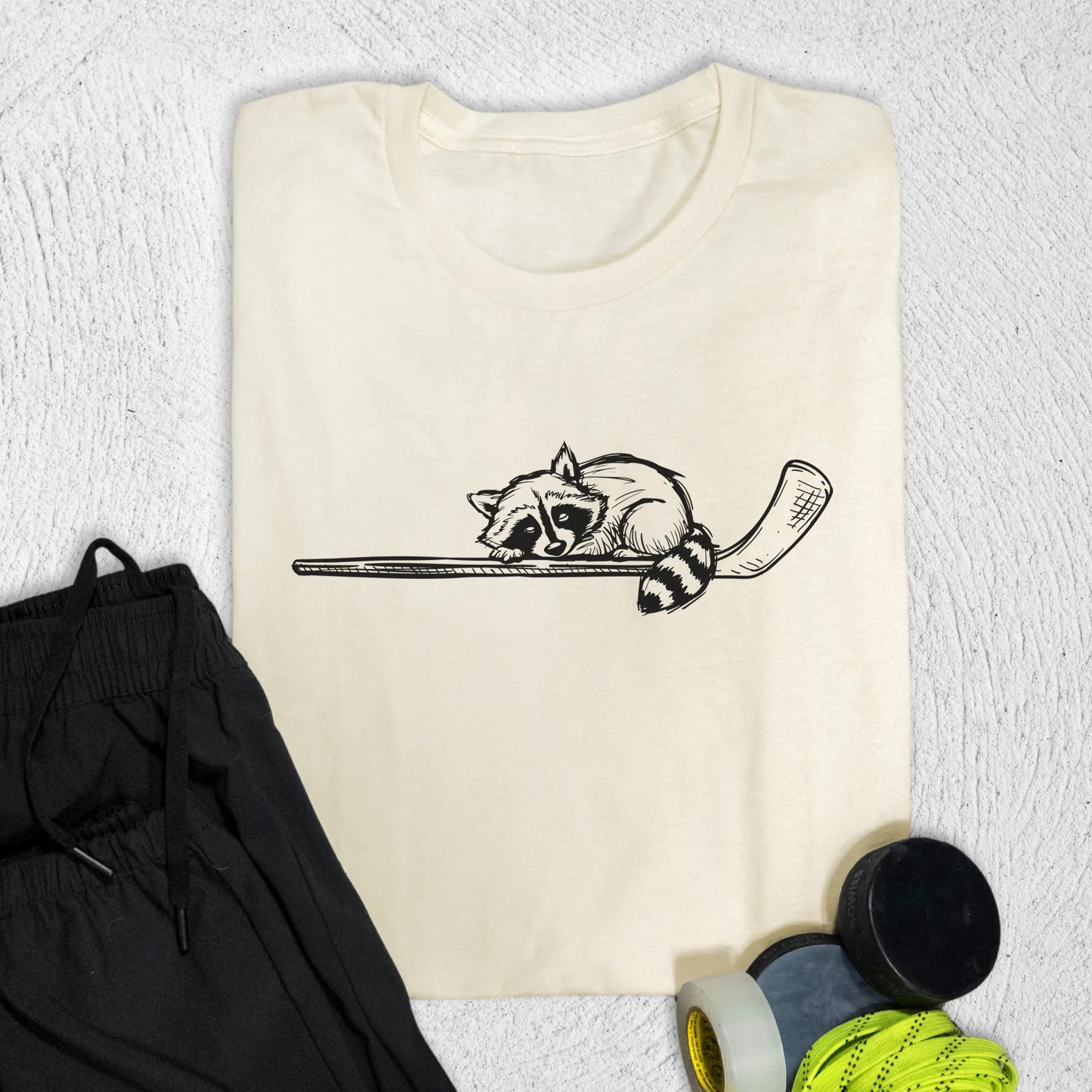 Raccoon Sketch T-Shirt S / Natural T-Shirt