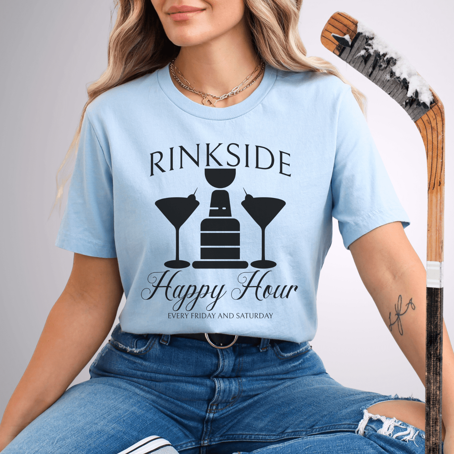 Rinkside Happy Hour T-Shirt Baby Blue / S T-Shirt