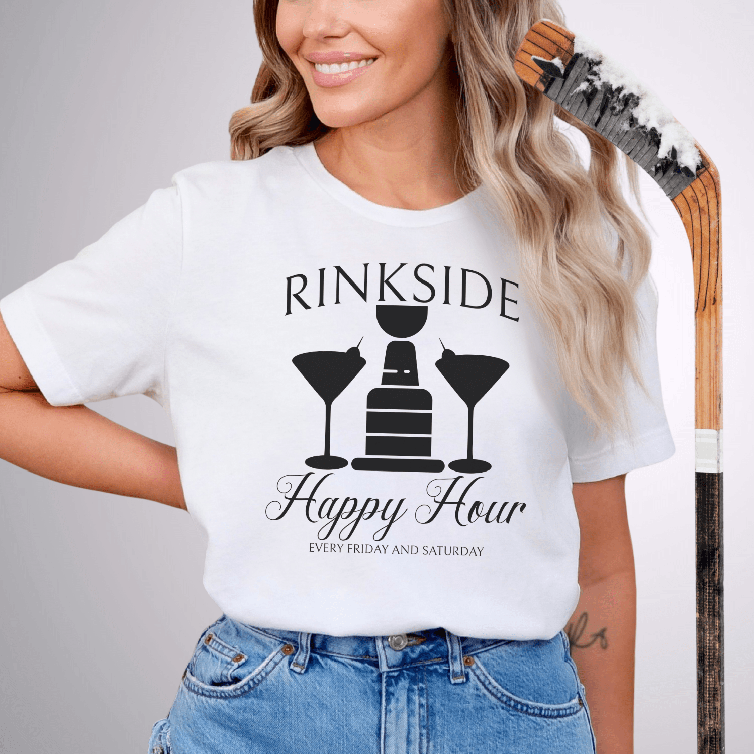 Rinkside Happy Hour T-Shirt White / S T-Shirt