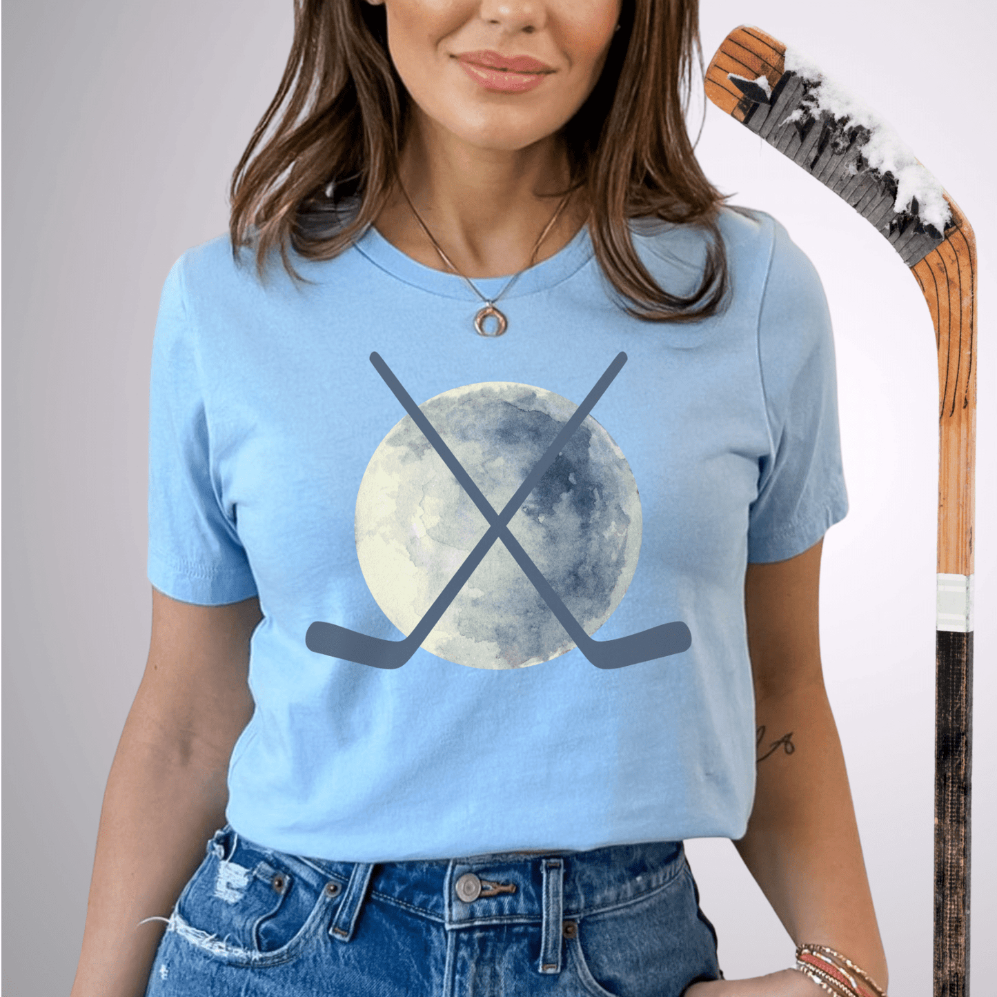 Sticks + Moon T-Shirt Baby Blue / S T-Shirt