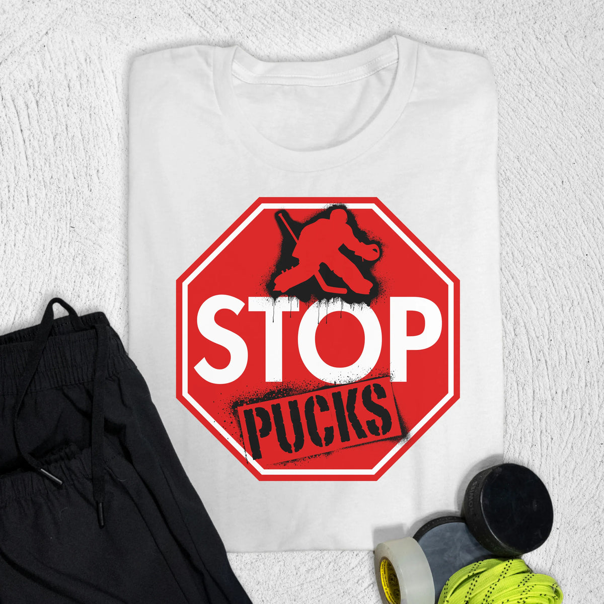Stop Pucks T-Shirt White / S T-Shirt