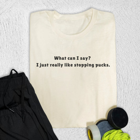 Stopping Pucks T-Shirt Natural / S T-Shirt