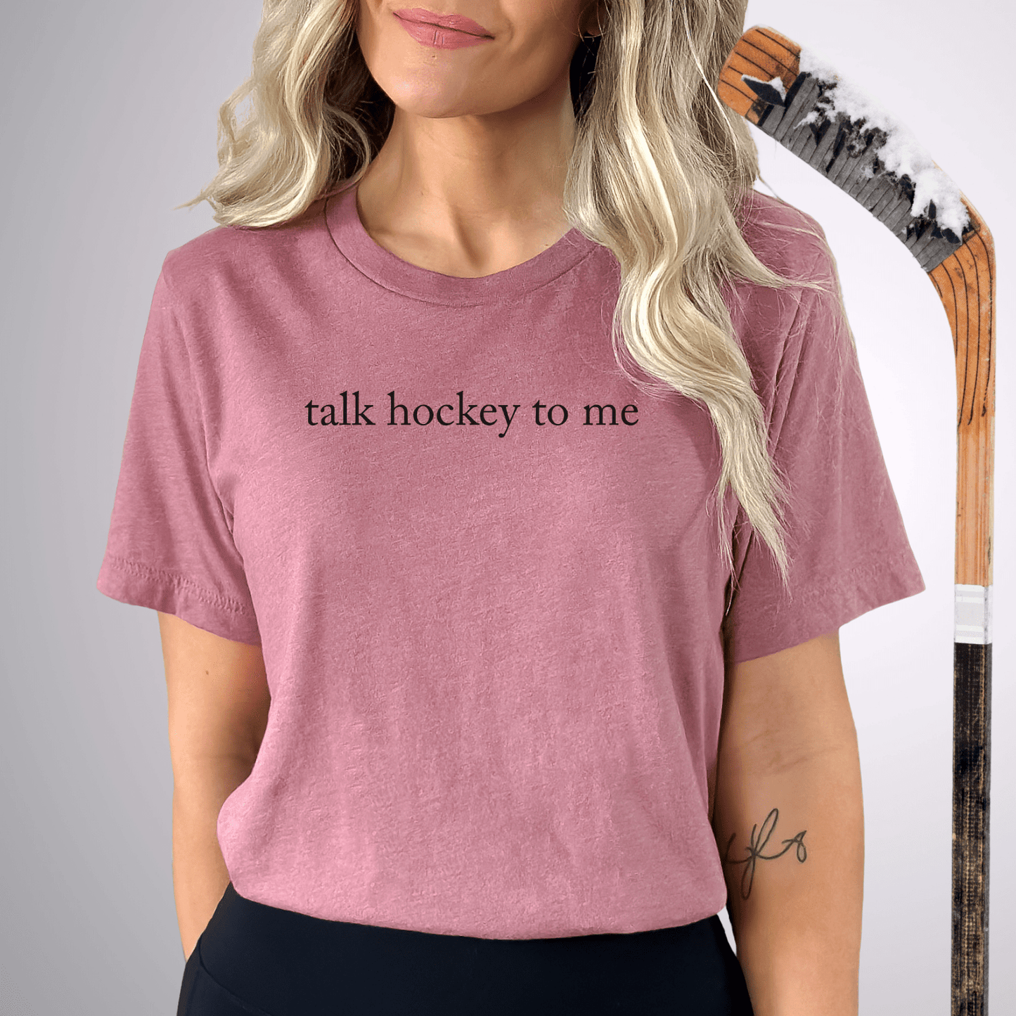 talk hockey to me T-Shirt Heather Mauve / S T-Shirt