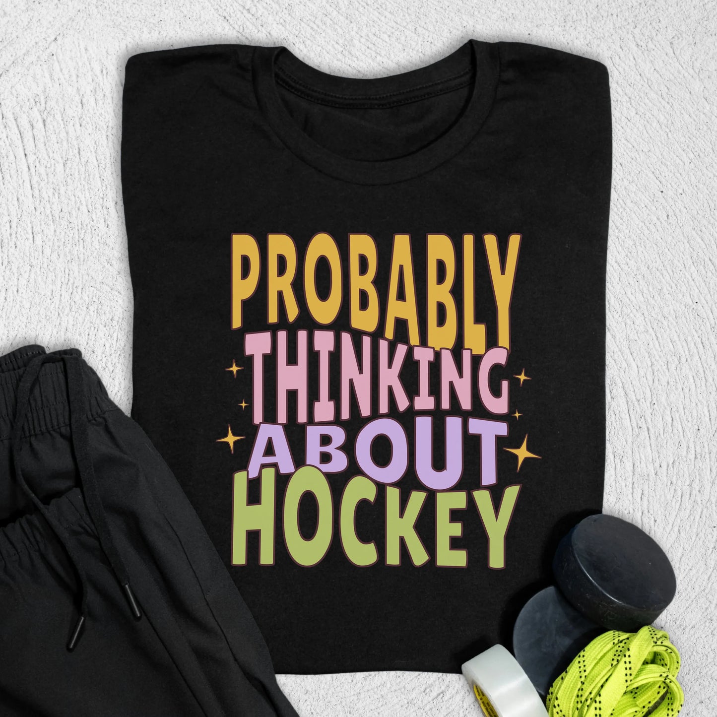 Thinking About Hockey T-Shirt Black / S T-Shirt
