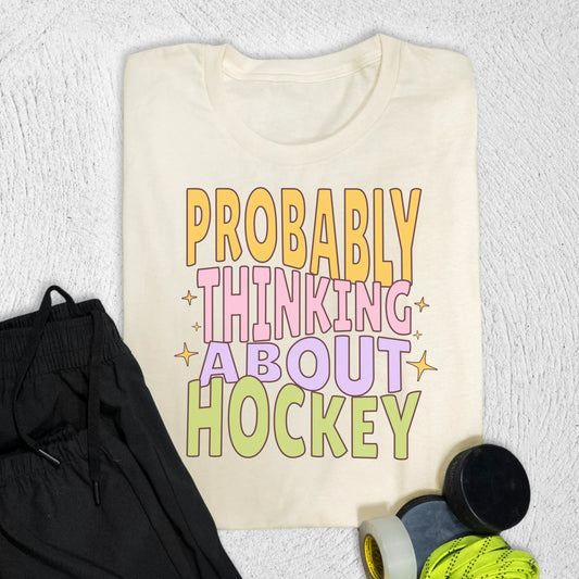 Thinking About Hockey T-Shirt Natural / S T-Shirt