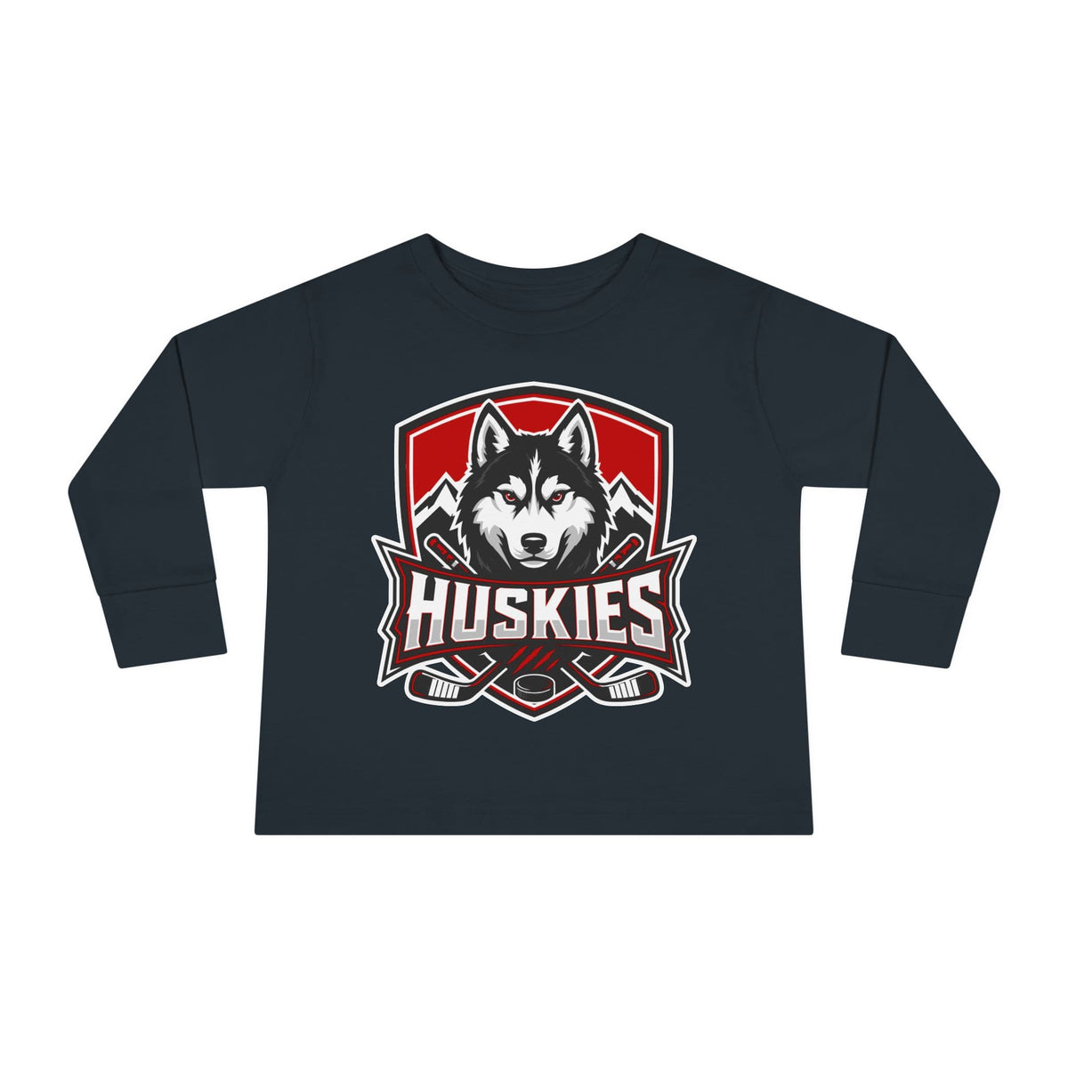 Toddler Long Sleeve T-Shirt | Custom Name + Number Option 2T / Black Kids clothes