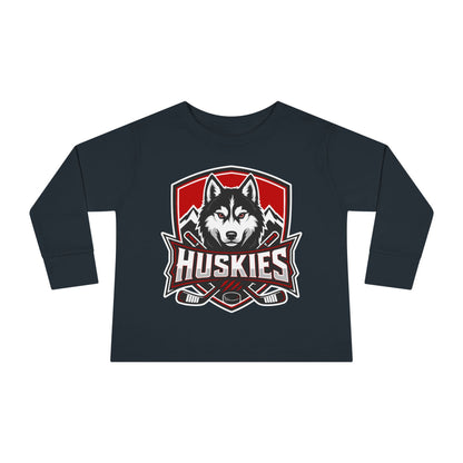 Toddler Long Sleeve T-Shirt | Custom Name + Number Option 2T / Black Kids clothes
