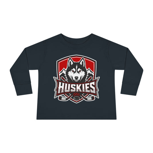 Toddler Long Sleeve T-Shirt | Custom Name + Number Option 2T / Black Kids clothes