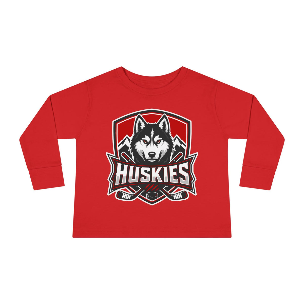 Toddler Long Sleeve T-Shirt | Custom Name + Number Option 2T / Red Kids clothes