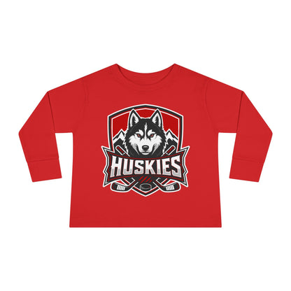 Toddler Long Sleeve T-Shirt | Custom Name + Number Option 2T / Red Kids clothes