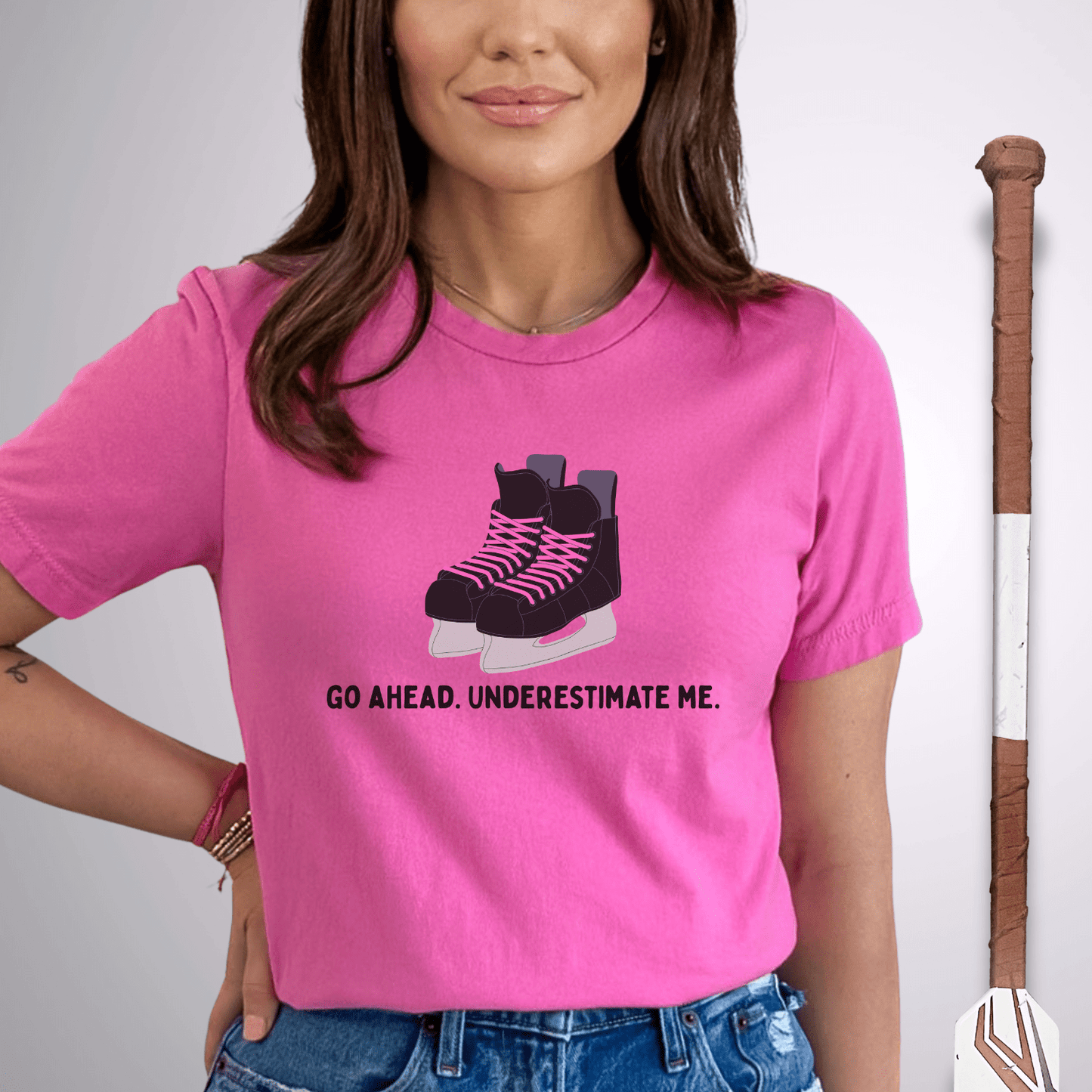 Underestimate Me Skates T-Shirt Charity Pink / S T-Shirt