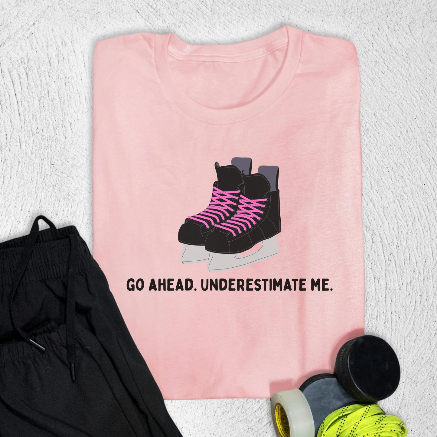 Underestimate Me Skates T-Shirt Pink / S T-Shirt