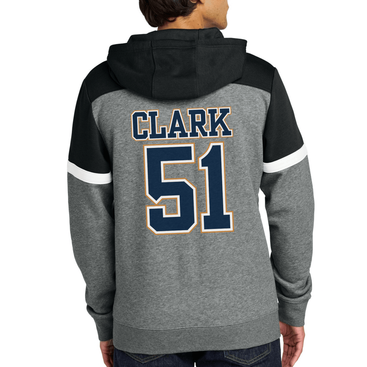 Unisex Fleece Colorblock Hoodie | Custom Name + Number Option Hoodie