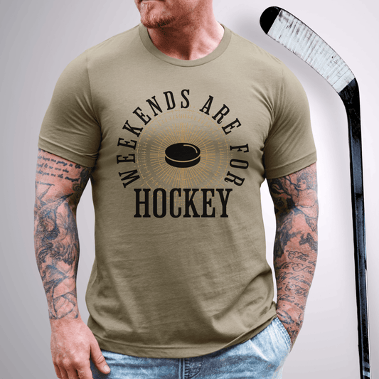 Weekends are for Hockey T-Shirt Heather Olive / S T-Shirt