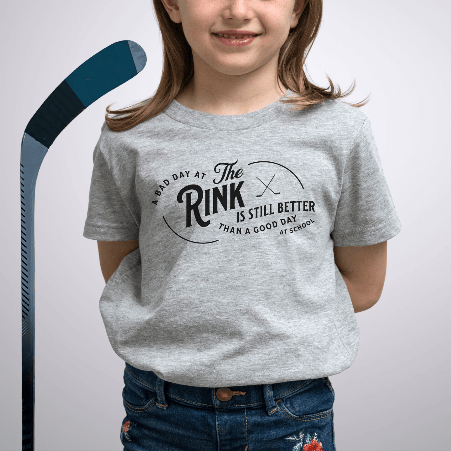 Youth A Bad Day at the Rink T-Shirt Athletic Heather / S Kids clothes