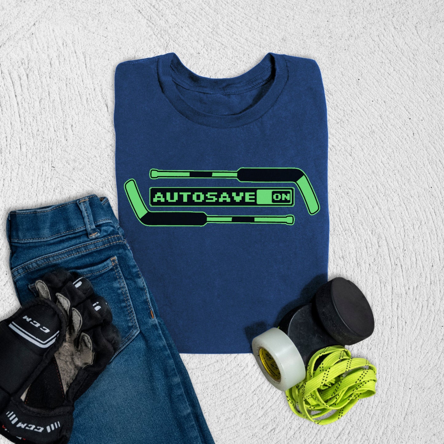 Youth Autosave Sticks T-Shirt Navy / S T-Shirt