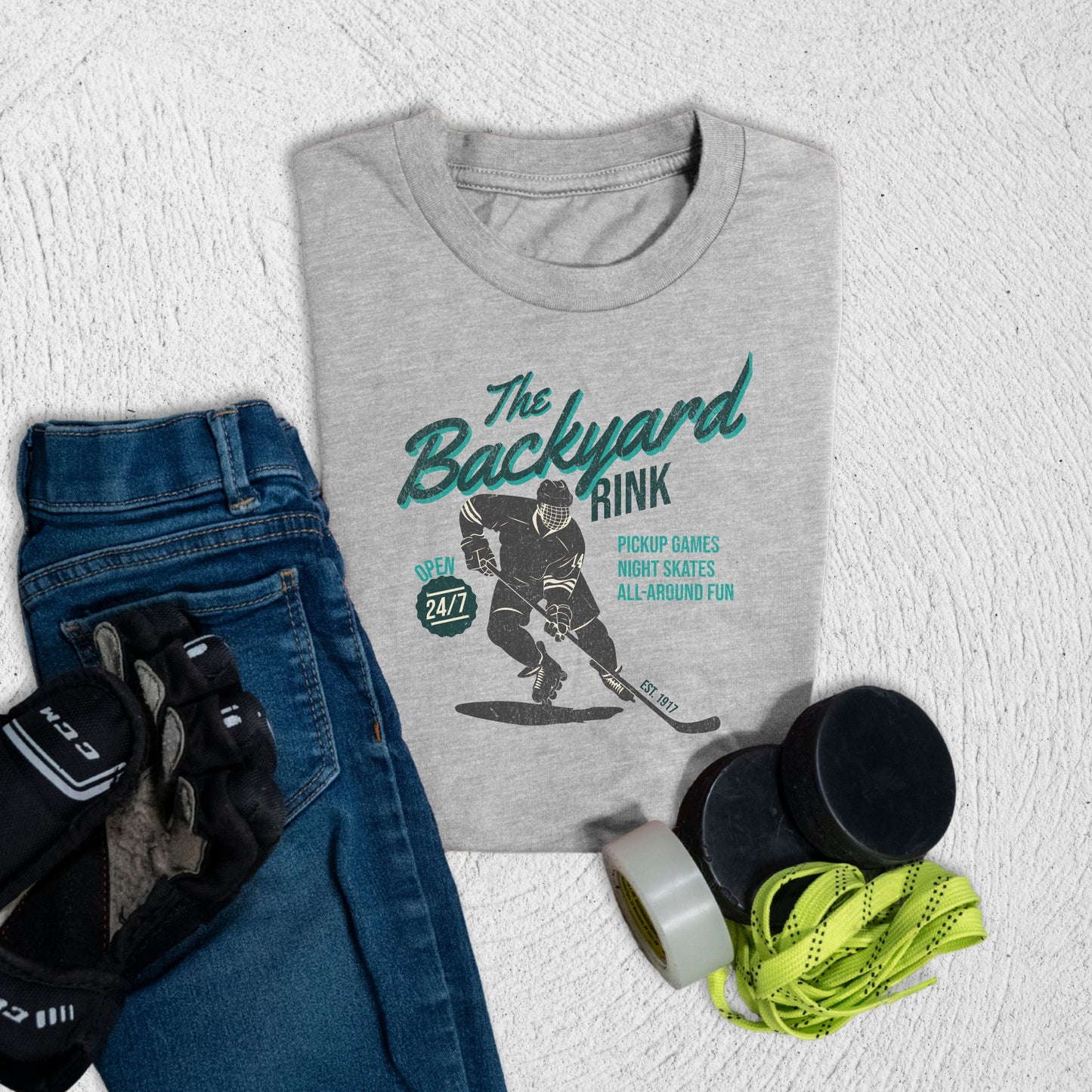 Youth Backyard Rink T-Shirt Athletic Heather / S T-Shirt