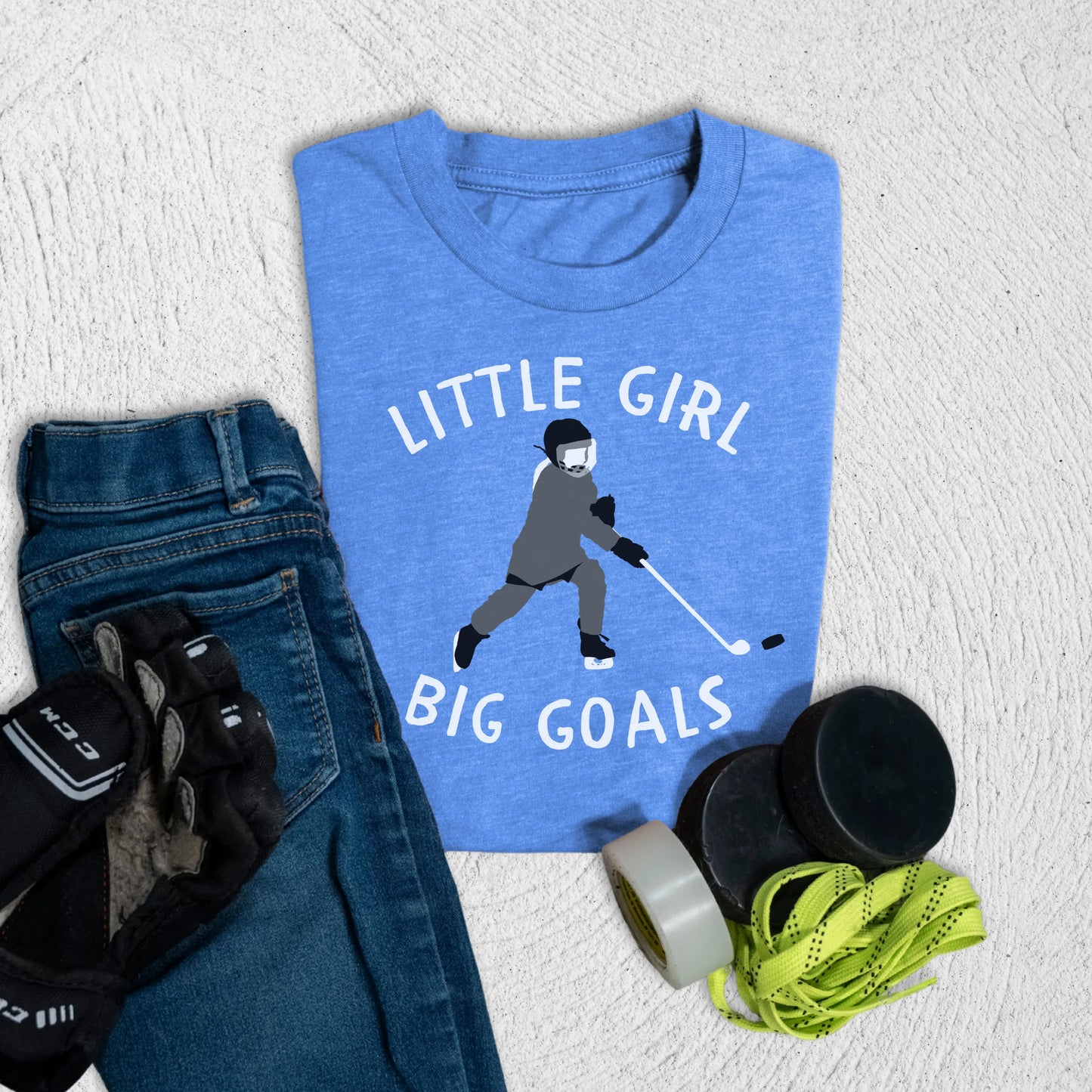 Youth Big Goals T-Shirt S / Heather Columbia Blue Kids clothes