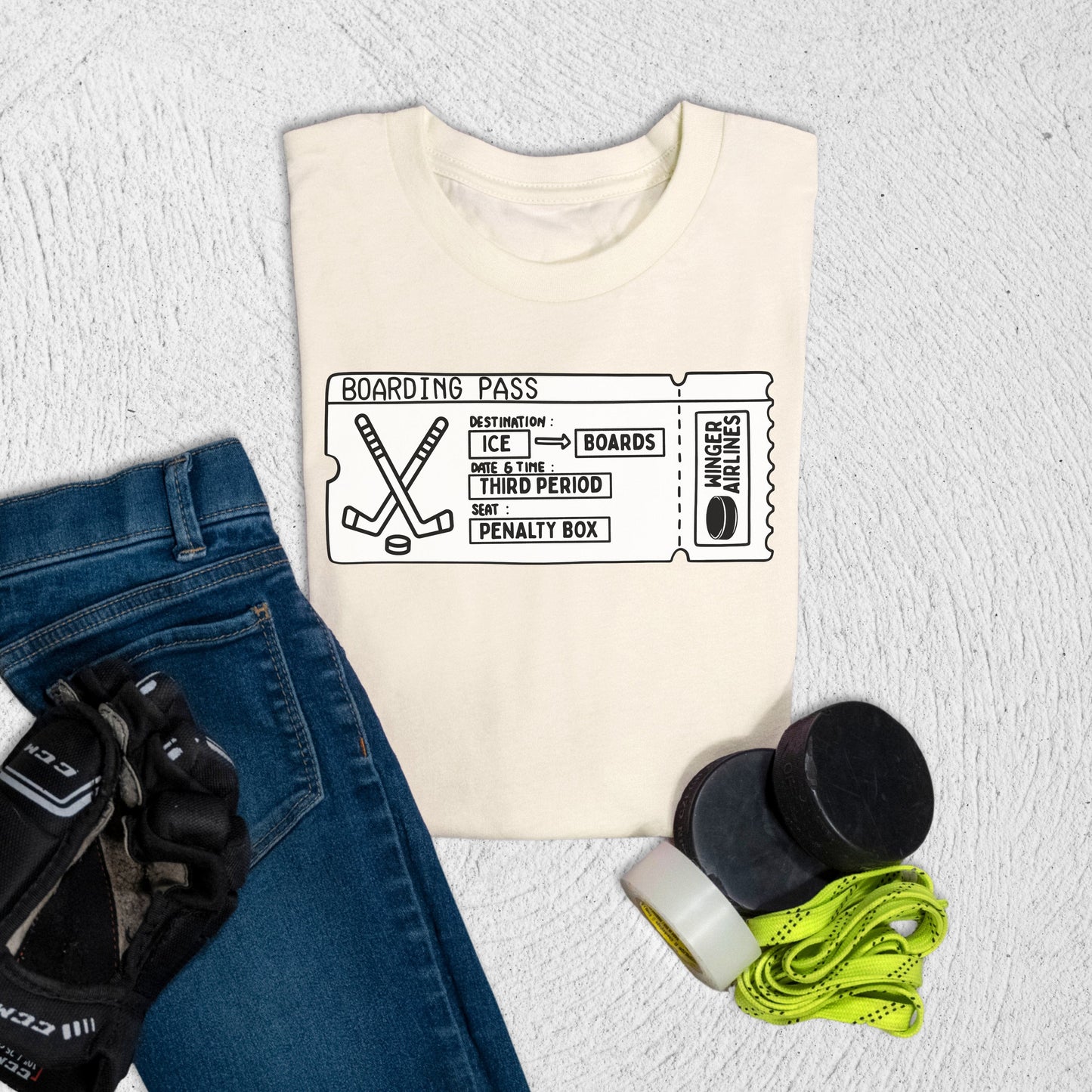 Youth Boarding Pass T-Shirt Natural / S T-Shirt
