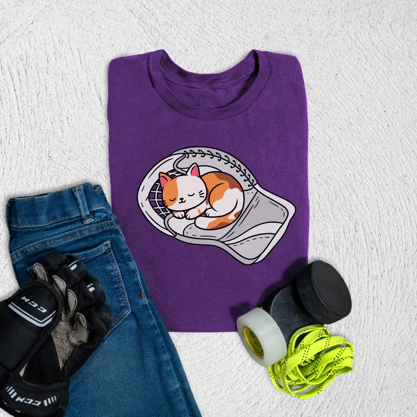 Youth Cat Nap T-Shirt S / Team Purple Kids clothes