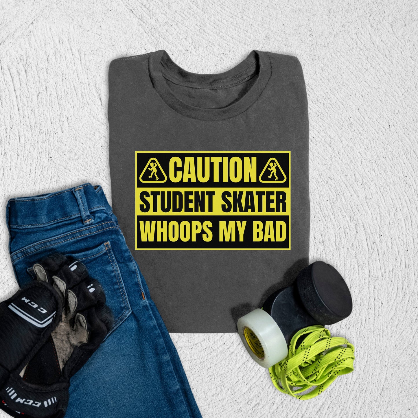 Youth Caution T-Shirt Asphalt / S Kids clothes