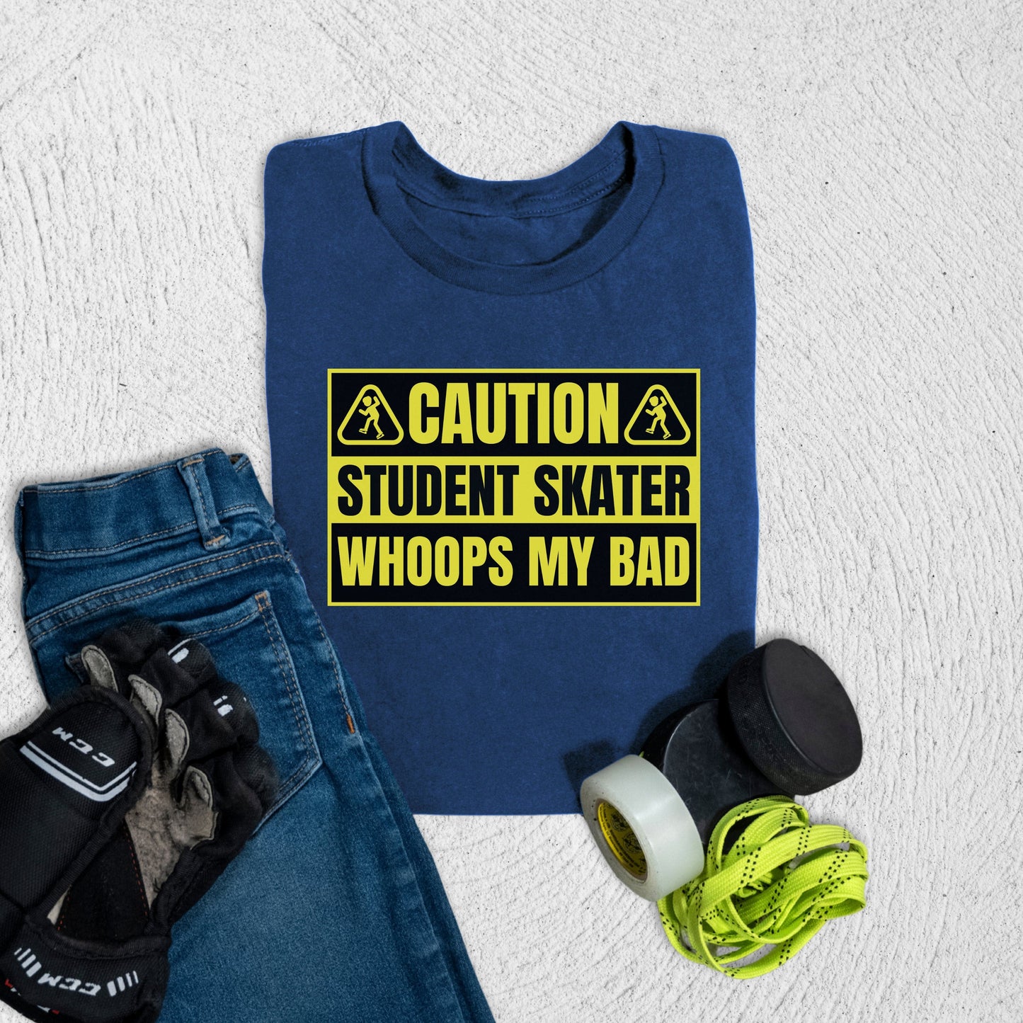 Youth Caution T-Shirt Navy / S Kids clothes