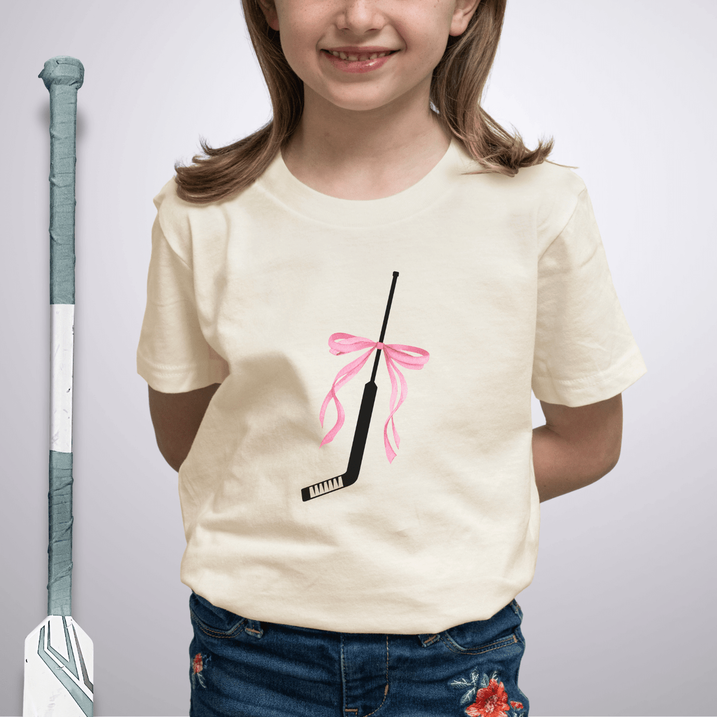 Youth Coquette Goalie Stick T-Shirt Natural / S Kids clothes